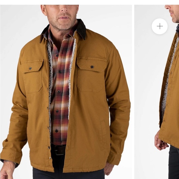 Tailor Vtg Mens M Canvas Shirt Chore Jacket Sherpa Lining Brown Outdoor Corduroy - Picture 14 of 14